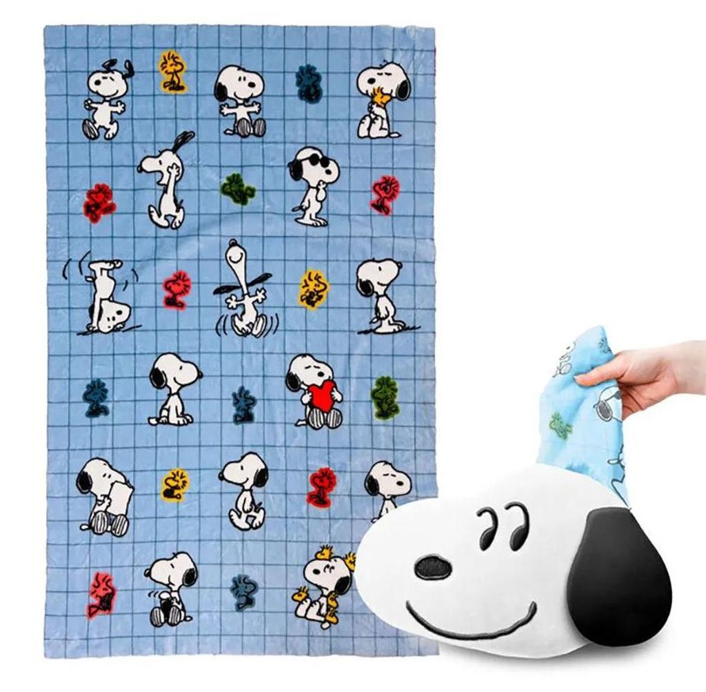 Peanuts Snoopy & Woodstock 2-in-1-Kissen und Reisedecke