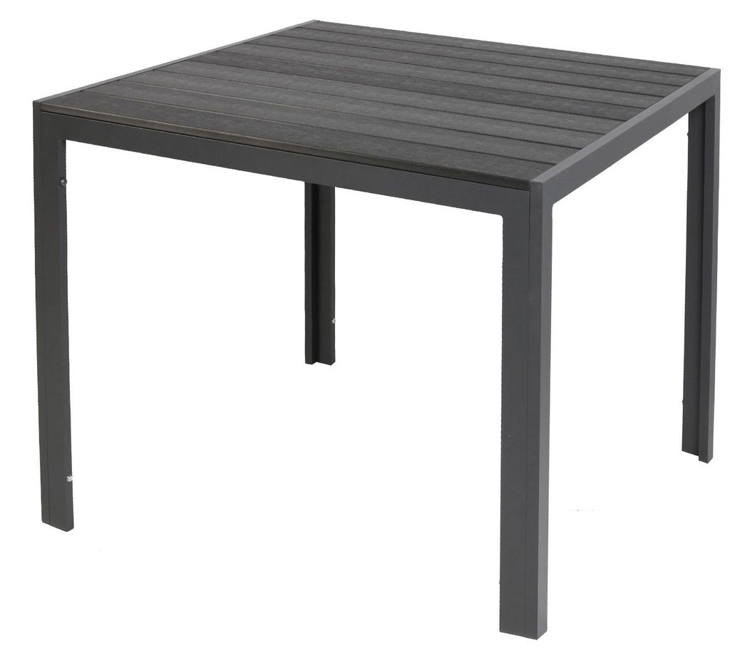 Gartentisch Comfort 90 x 90 cm mit Nonwood Platte Gestell Aluminium