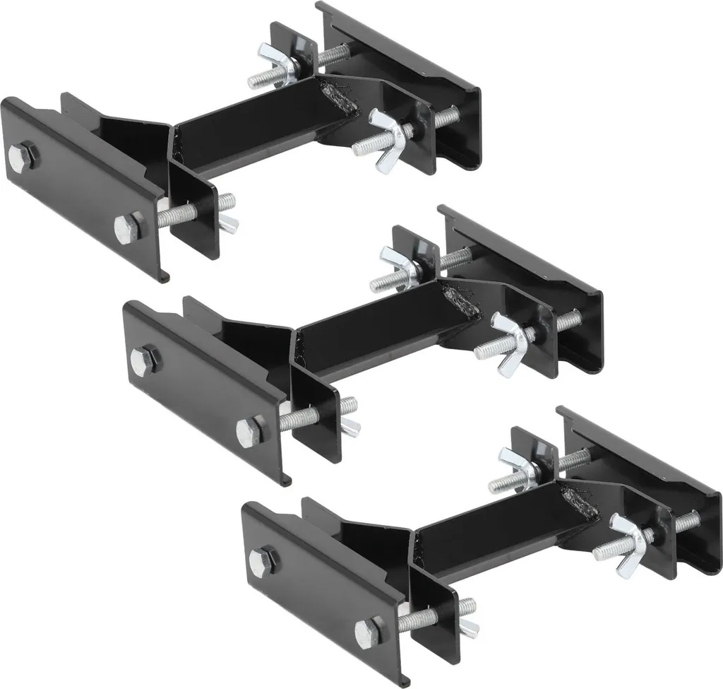 Support de parasol à fixation sur mât en inox réglable, lot de 3 pcs