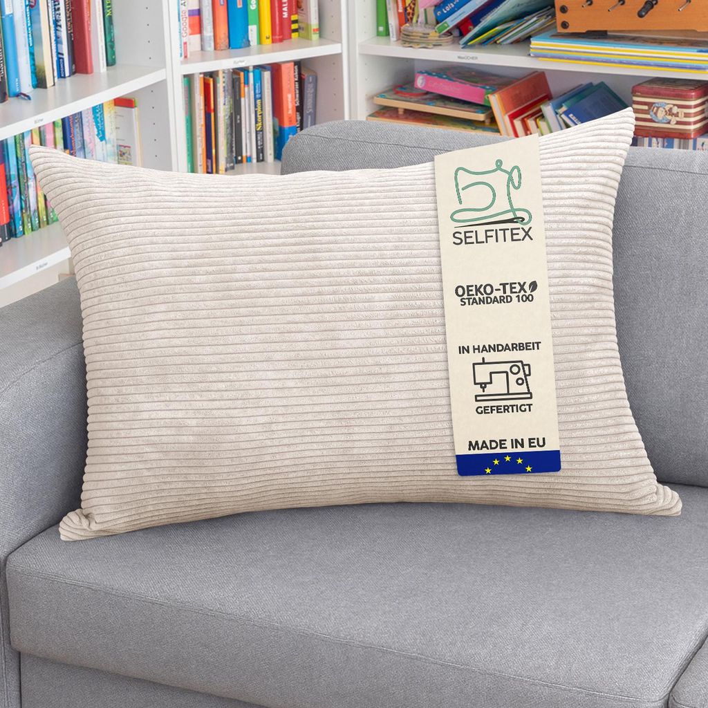 Selfitex XXL Breitcord Sofakissen inkl. Füllkissen, edler Produktbild 