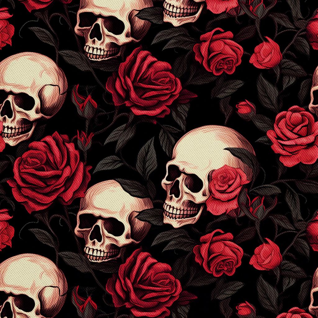 OUTDOOR DEKOSTOFFE OXFORD - Motiv der Schädel I DX4673