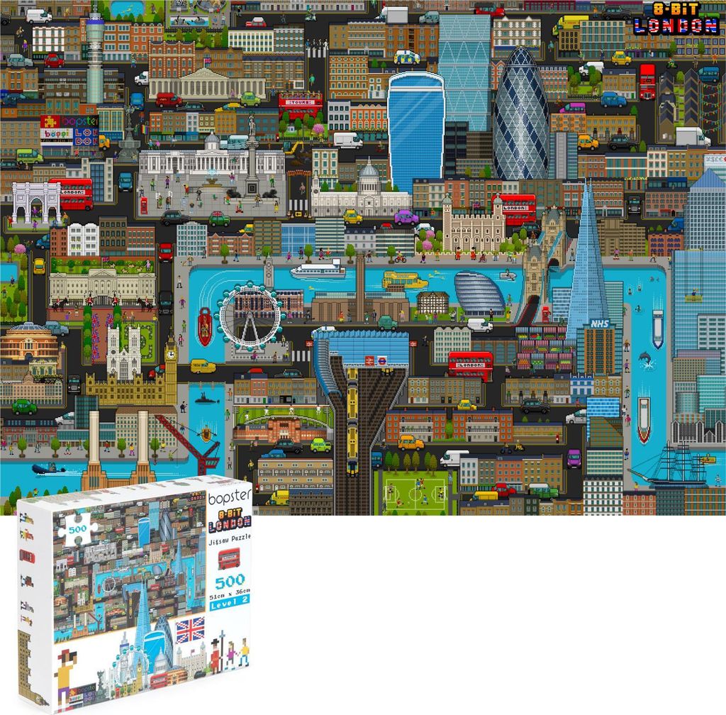 Bopster - Puzzle della mappa della città di Londra - 500 Immagine del prodotto 