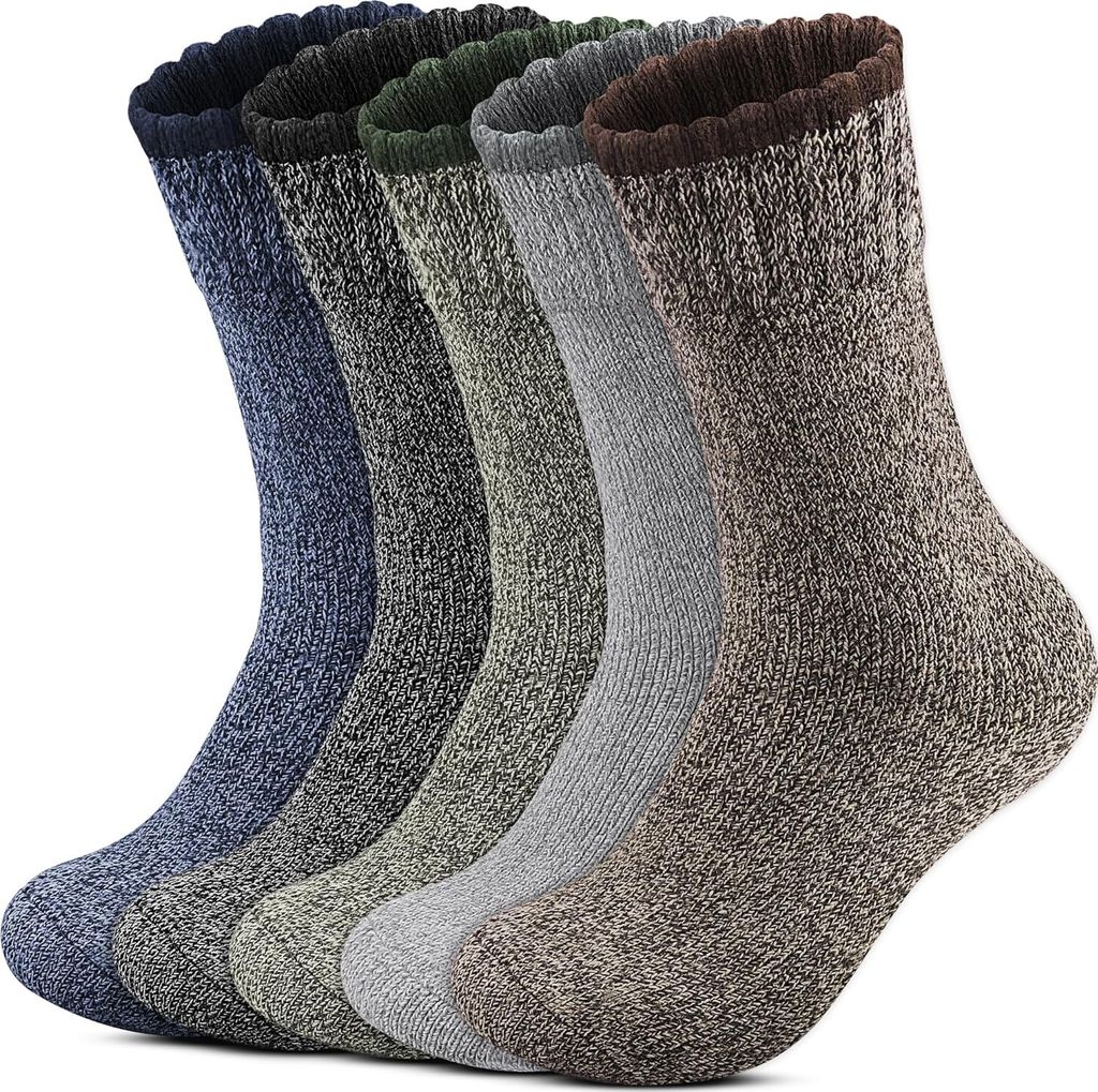 5 Paar Herren Thermosocken Winter Warme Socken Wolle Socken Produktbild 