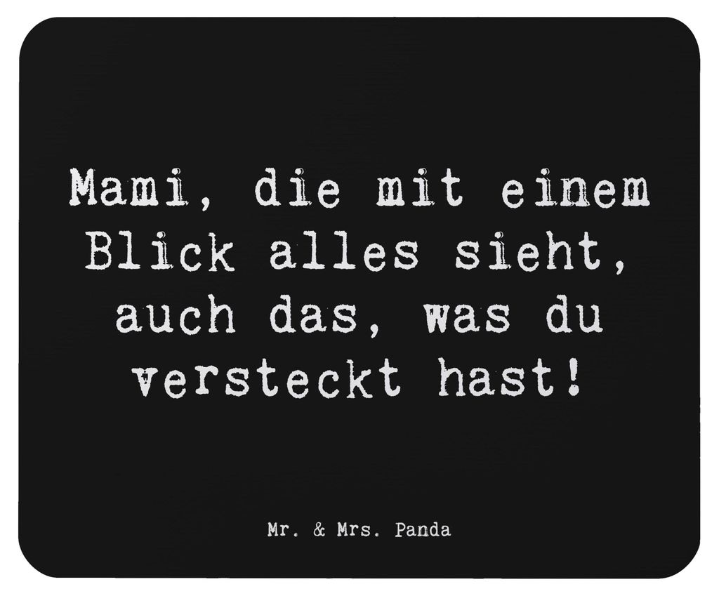 Mr. & Mrs. Panda Mouse Pad Spruch Mami Superkraft - Schwarz Produktbild 