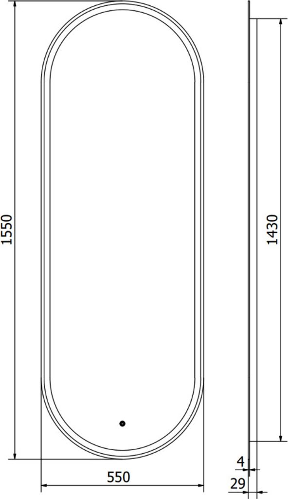 Mexen Bono podsvícené koupelnové zrcadlo 55 x 155 cm, LED Obrázek produktu 6