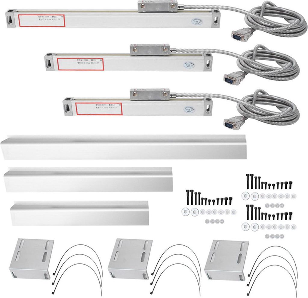 3 Stück Linearmaßstab 5ŠÌm Präzisions-Digitalanzeige-Encoder für JC800 DRO (200 mm, 400 mm, 500 mm)