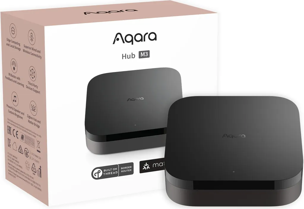 Passerelle Domotique Aqara M3 Contrôleur Matter Wi-Fi et Bluetooth Noir