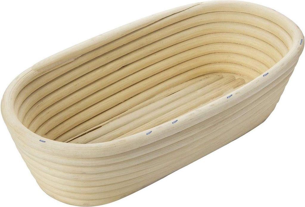 Rijsmand für 750-1000 Gramm Brotteig, oval, Länge: 28 cm, Rattan, hellbeige