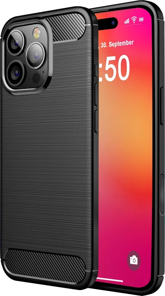 NALIA Cover iPhone 16 Pro Max Carbon Look - Protezione Business Elegante