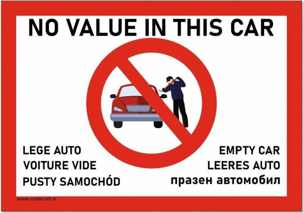 CombiCraft Schild 'Leeres Auto' - 21x30cm