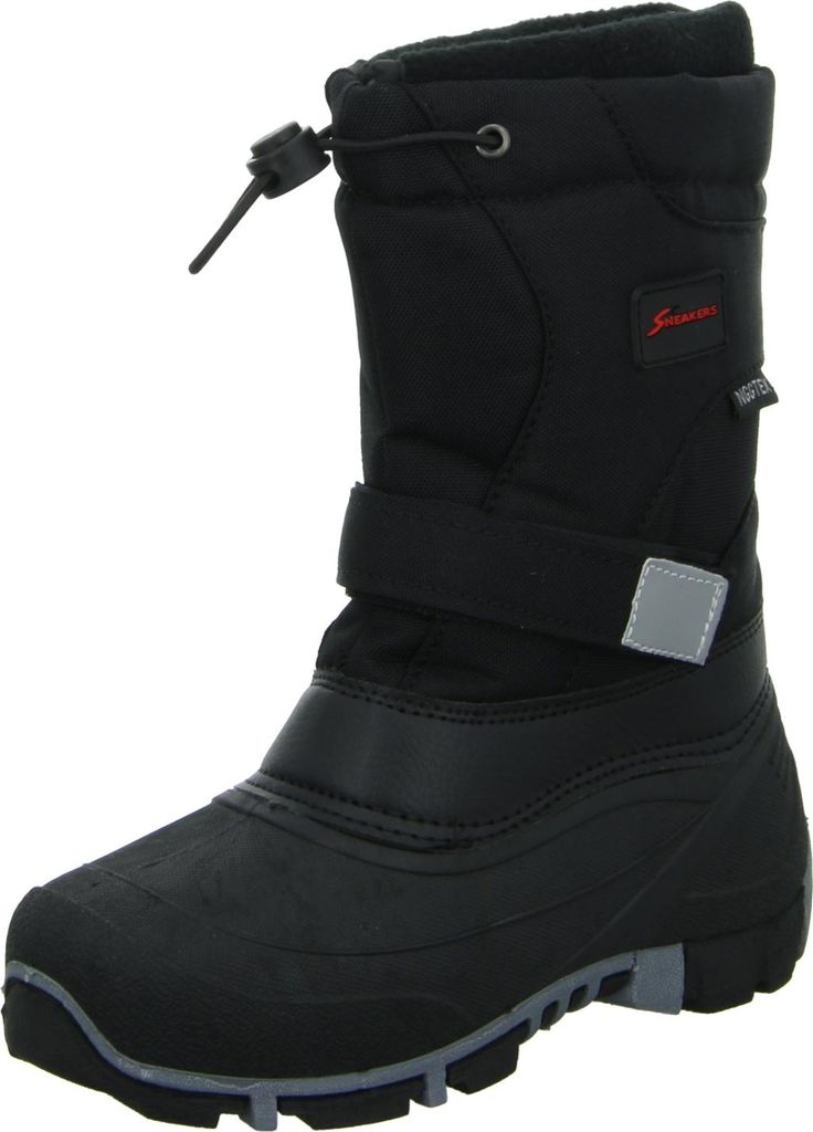 Sneakers Jungen-Tex-Allwetterstiefel Warmfutter Schwarz, Farbe:schwarz, EU Größe:35