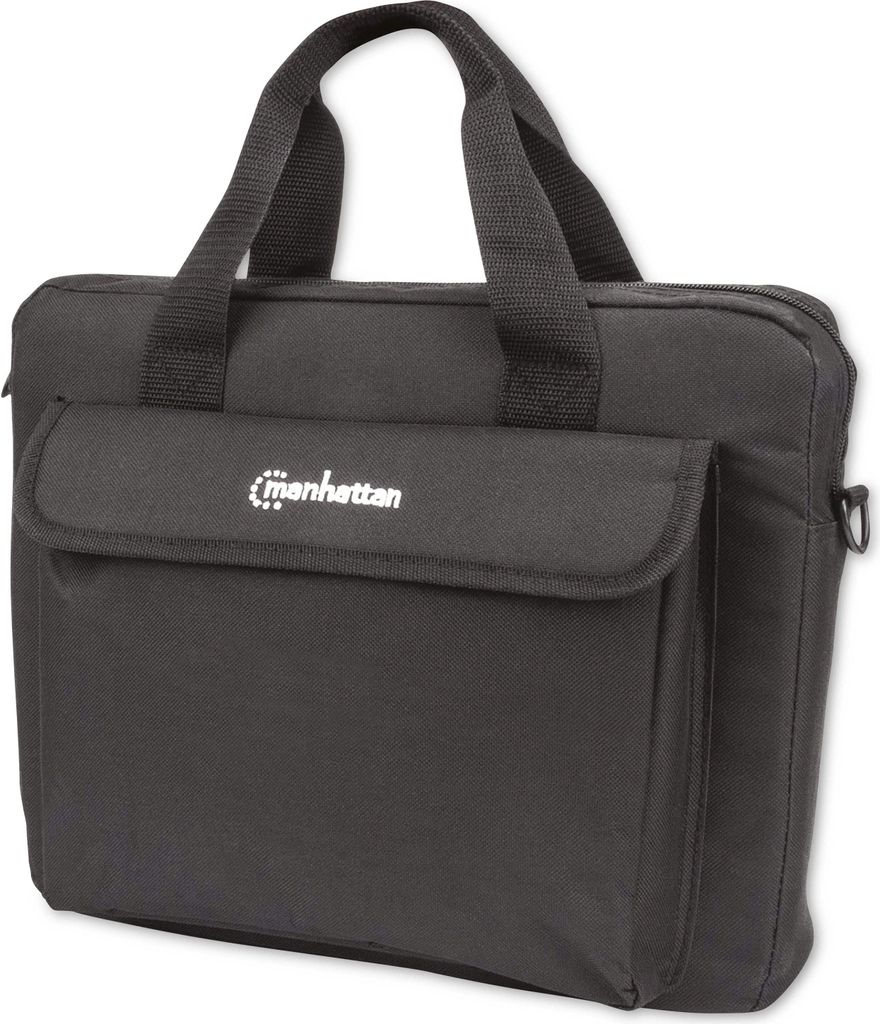 Manhattan London Laptop Bag 12.5"・Top Loader・Black・LOW COST・Accessories Pocket・Shoulder Strap ( (439862)