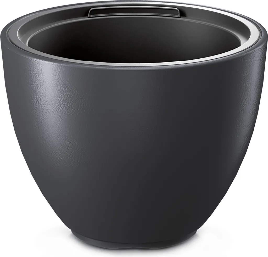 Grand cache-pot design HEOS anthracite 46 cm avec bac à plantes amovible