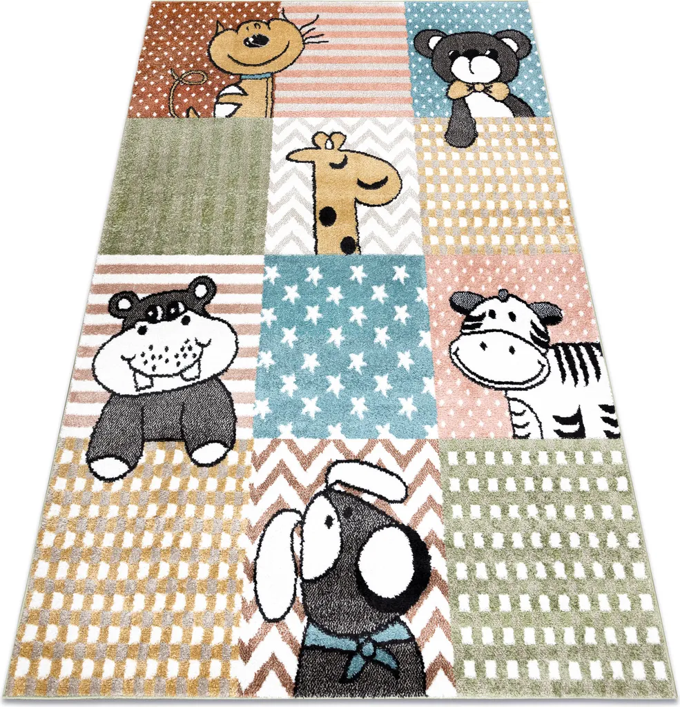 Aménager une aire de jeux avec ce tapis enfant animaux gris 160x220 cm