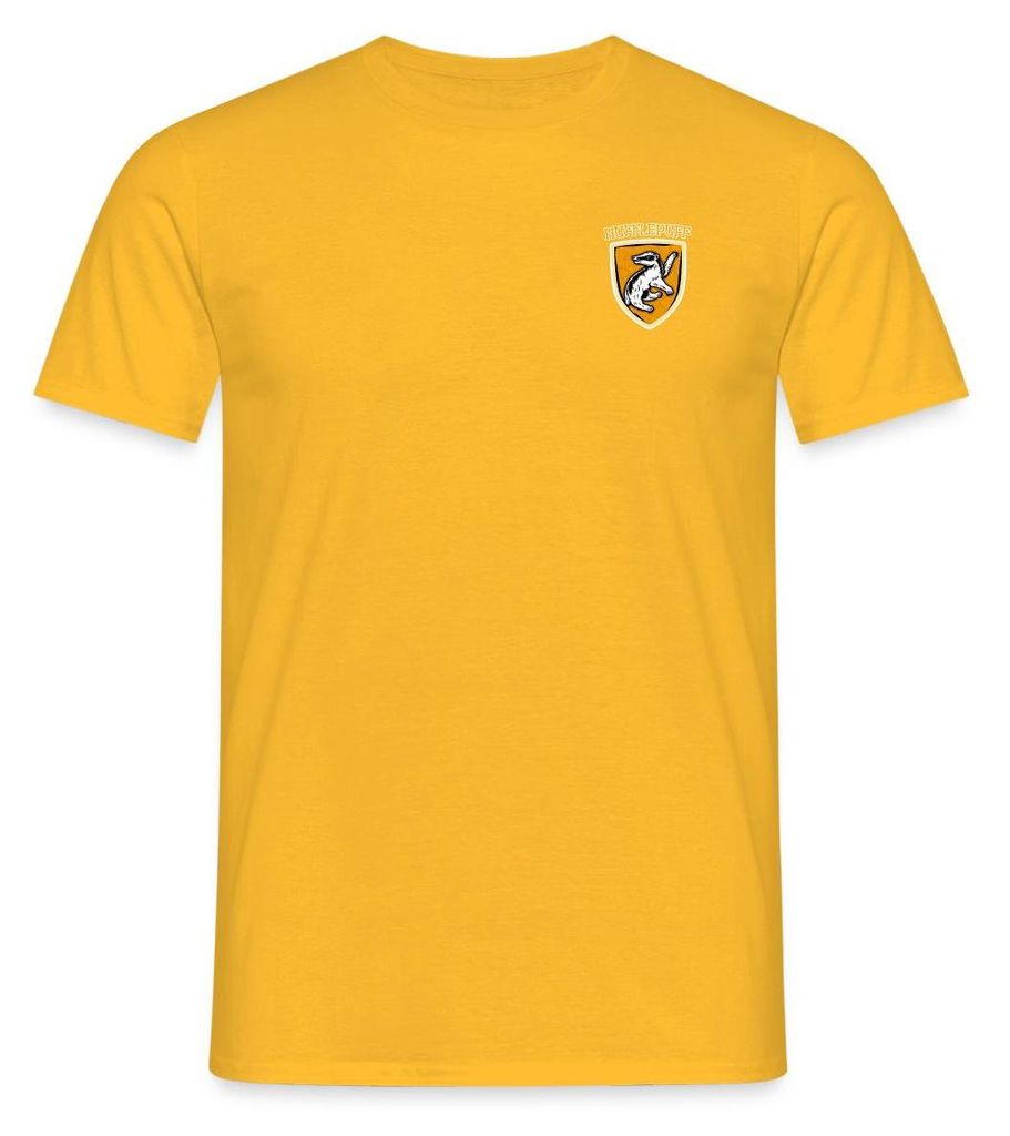 Spreadshirt Harry Potter Hufflepuff Kleines Logo Männer T-Shirt, S, Gelb
