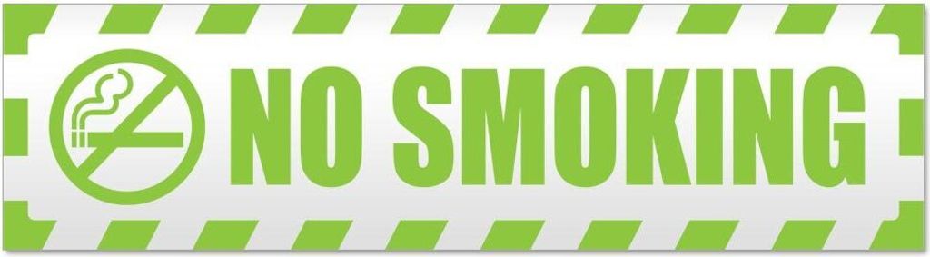 Kiwistar No Smoking gestreift Magnetschild Schild magnetisch - 45cm Lindgrün - Magnetfolie für Auto PKW Kfz