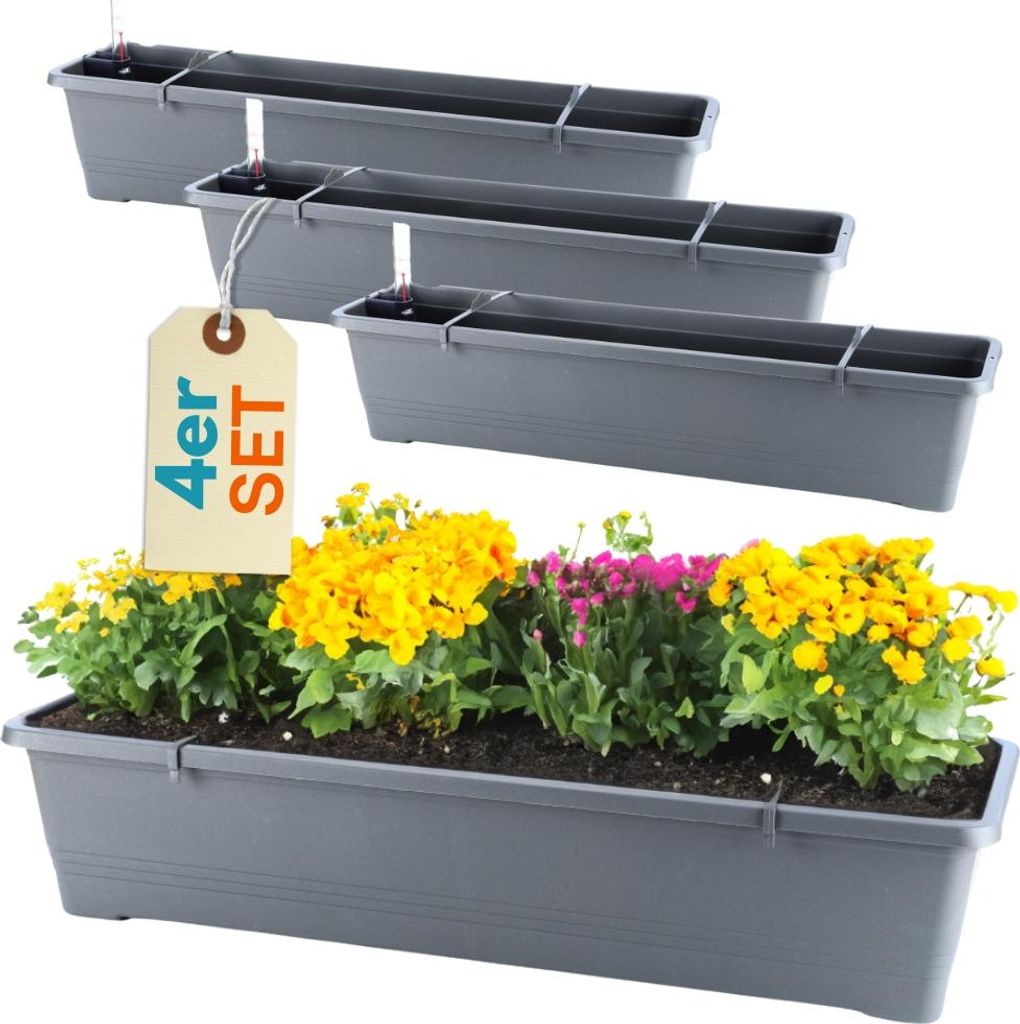 blumenkasten edelstahl 60 cm Liva Balkonblumenkasten aus verzinktem Eisen ohne Halterung 60 / 80 / –  Balconyliving.de main image 0