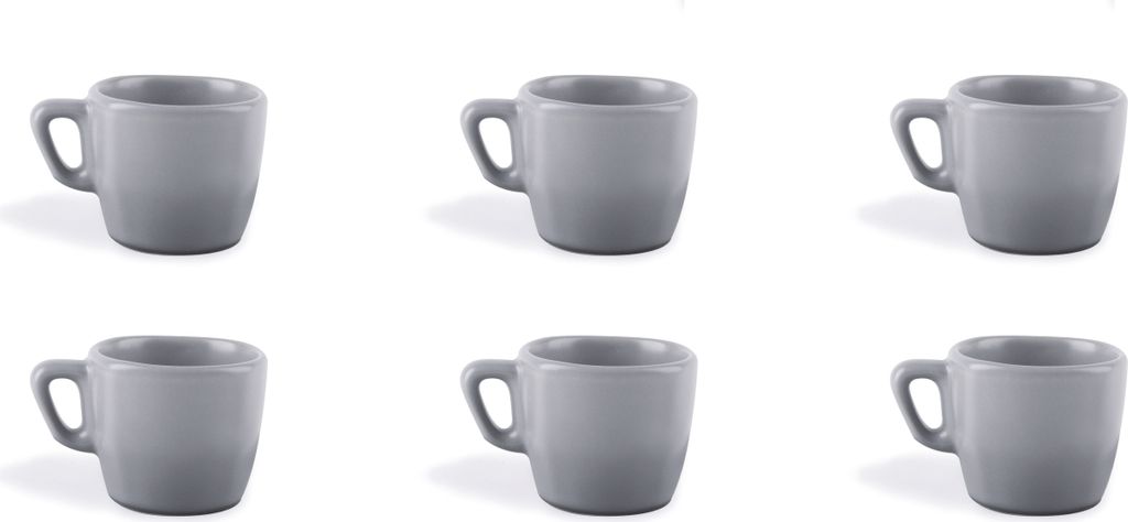 Excelsa Set Von 6 Espressotassen Eclipse Porzellan 7 Cl Grau