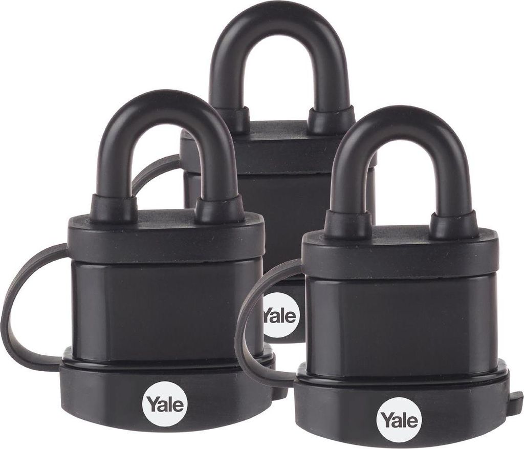 Yale 3x Vorhängeschloss Wetterfest mit Schlüssel, 51mm, Schloss, 3 Schlüssel