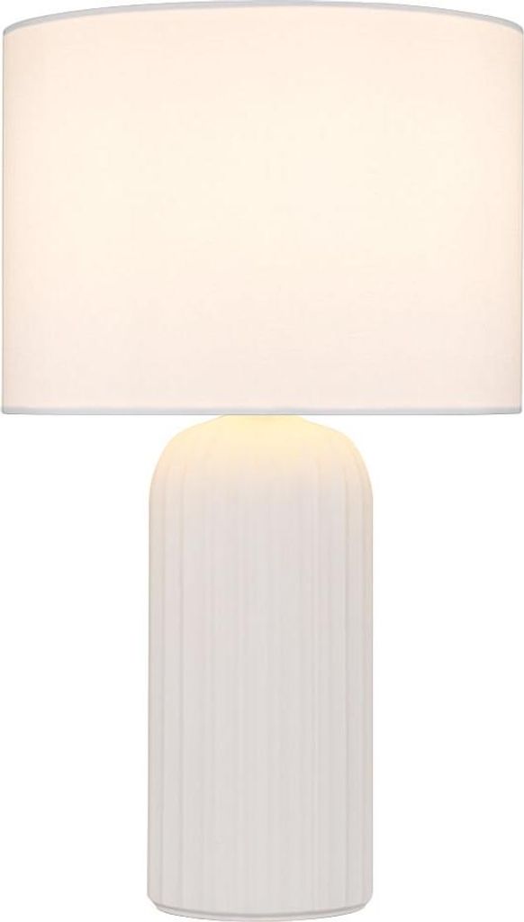 Tischleuchte, Keramik, weiß, E27, Schnurschalter, H 36 cm Produktbild 