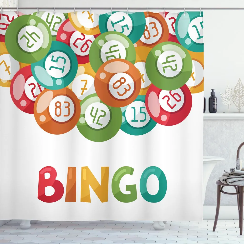 Tenda Doccia Artistica Bingo ABAKUHAUS - Decorazione Bagno Pop Art 175x200