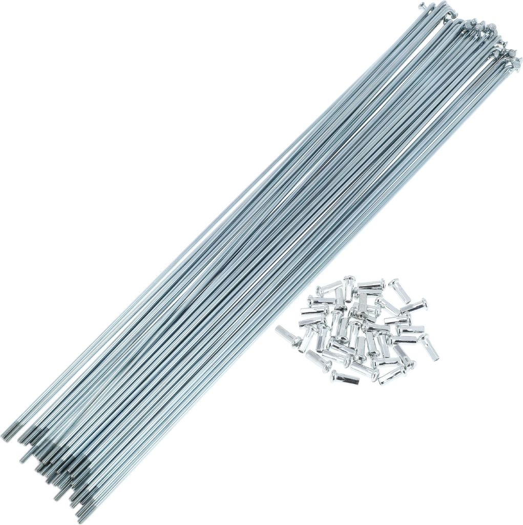 Fahrradspeichen Fahrradrad Speichen Silber Ton Nippel 1 Satz 13G 299mm Länge 45 Stahl verzinkt