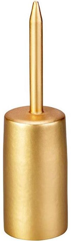 INNA-GLAS Kerzenhalter LISANDRE für Stabkerzen ca. Ø3,5cm, altgold, 13cm, Ø3,7cm - Metall Kerzenständer