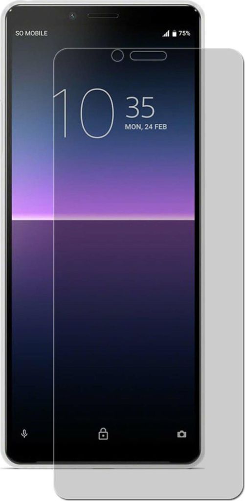 A screen protector is shown placed over a smartphone screen.