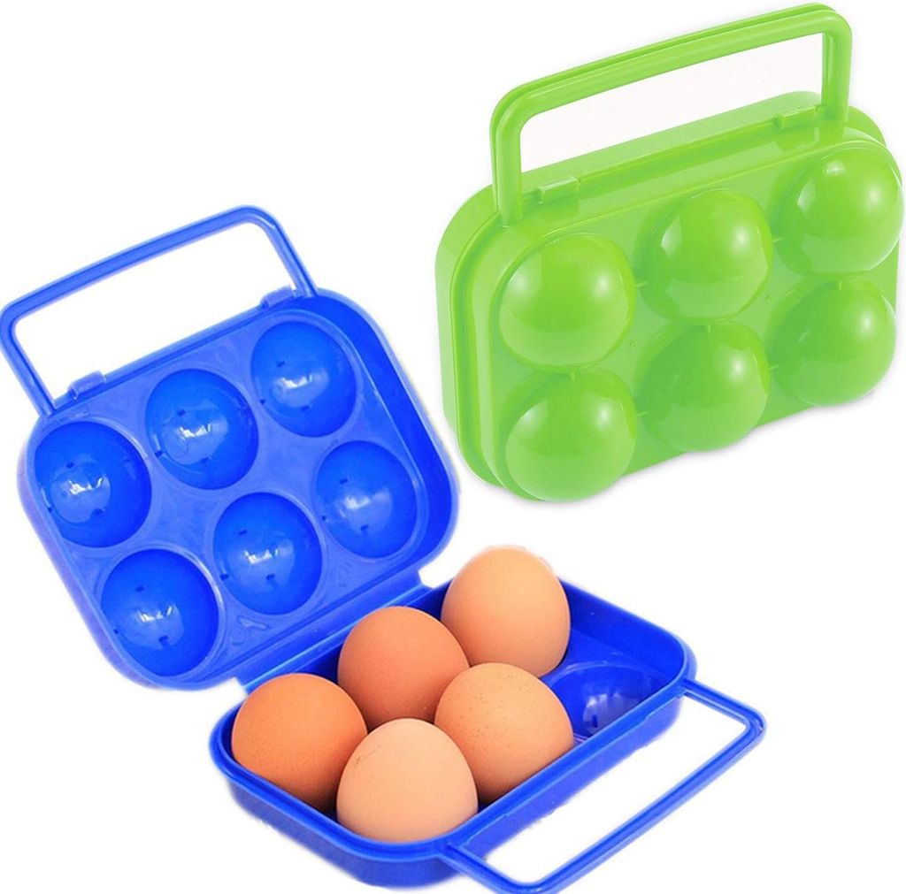 Eierbehälter aus Kunststoff, Eierbox, Aufbewahrungsbox aus Kunststoff mit Griff, tragbarer Eierbehälter, Eierträger für Outdoor-Aktivitäten wi...