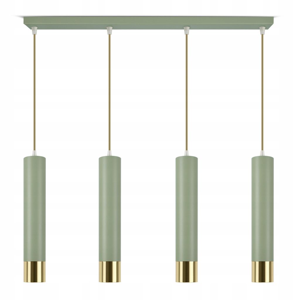 FKL DESIGN Home Deco Deckenlampe Deckenleuchte 4-flammig GU10 Metall Lampenshirm Lampe aus Serie N857 (Olivgrün, BZ4)