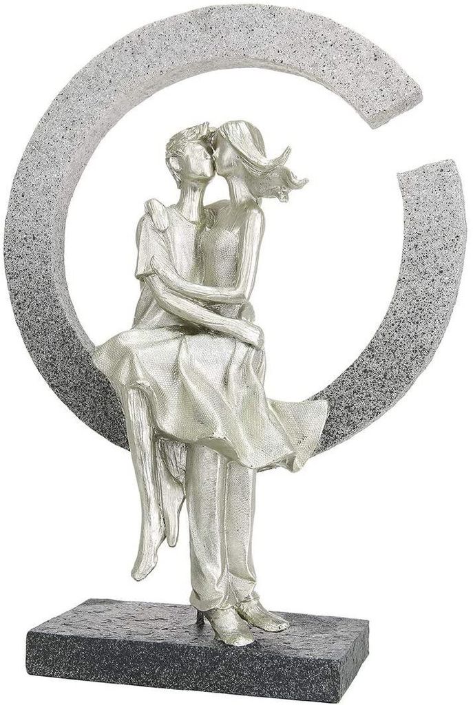 Gilde Liebespaar Ring Granitoptik, Figuren champagnerfarben L= 7,5 cm B= 20,0 cm H= 28,5 cm 36591