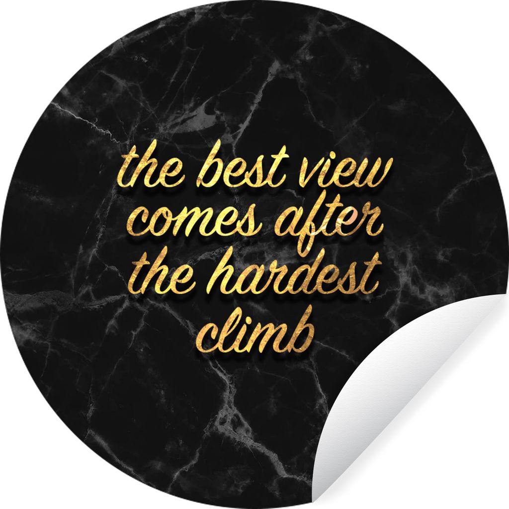 MuchoWow Runde Wandtattoo - Wandsticker Tapete Aufkleber Zitate - Sprichwörter - Gold - Marmor Ø 30 cm Selbstklebend und Repositionierbar - Wan...