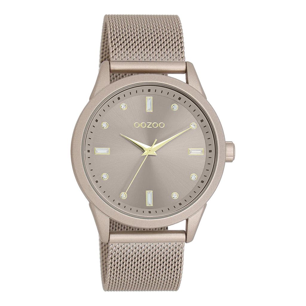 Oozoo Armbanduhr taupe braun Metall Vintage Series Damen Analog-Quarzuhr UOC11358