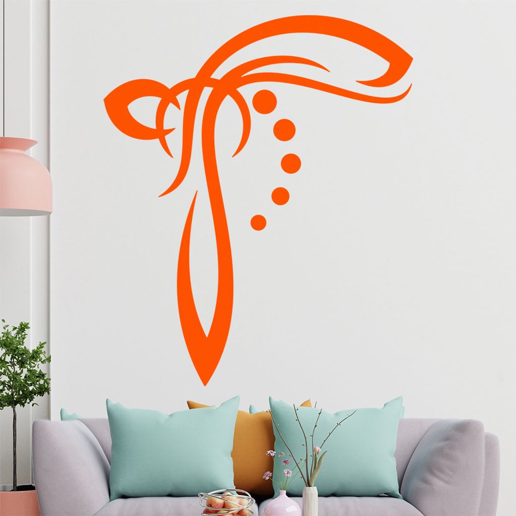 Blätter - Linien Punkte Wandtattoo in 6 Größen - Wandaufkleber Wall Sticker - Dekoration, Küche, Wohnzimmer, Schlafzimmer, Badezimmer