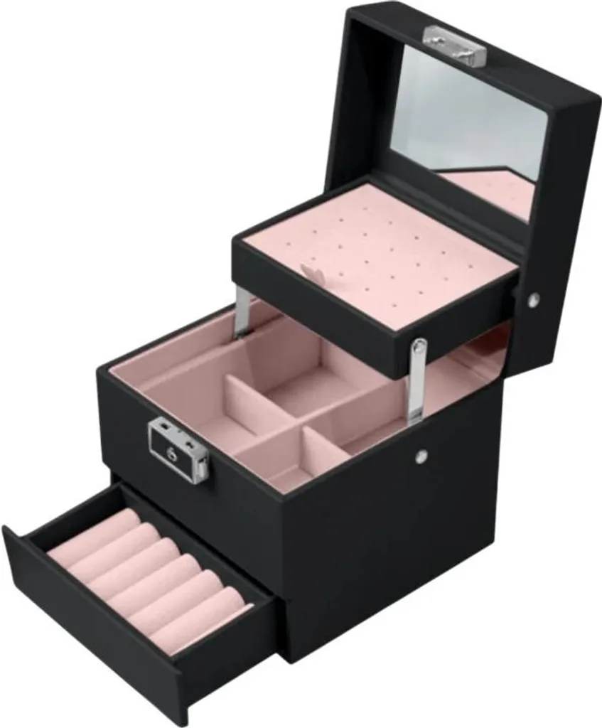 Organizer Gioielli Massido MS-703 Nero: Design Premium in Eco-Pelle