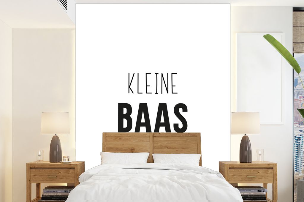 MuchoWow Fototapete für Wohnzimmer oder Schlafzimmer Wandtapete Vinyl Motivtapete Sprichwörter - Kleiner Chef - Kinder - Zitate - 160x220 cm - ...