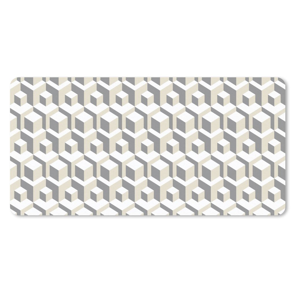 MuchoWow Mauspad Mousepad Würfel - 3D - Muster 60x30 cm - Mousepads - Maus Mat - Pad - Mausunterlage - Nachhaltig