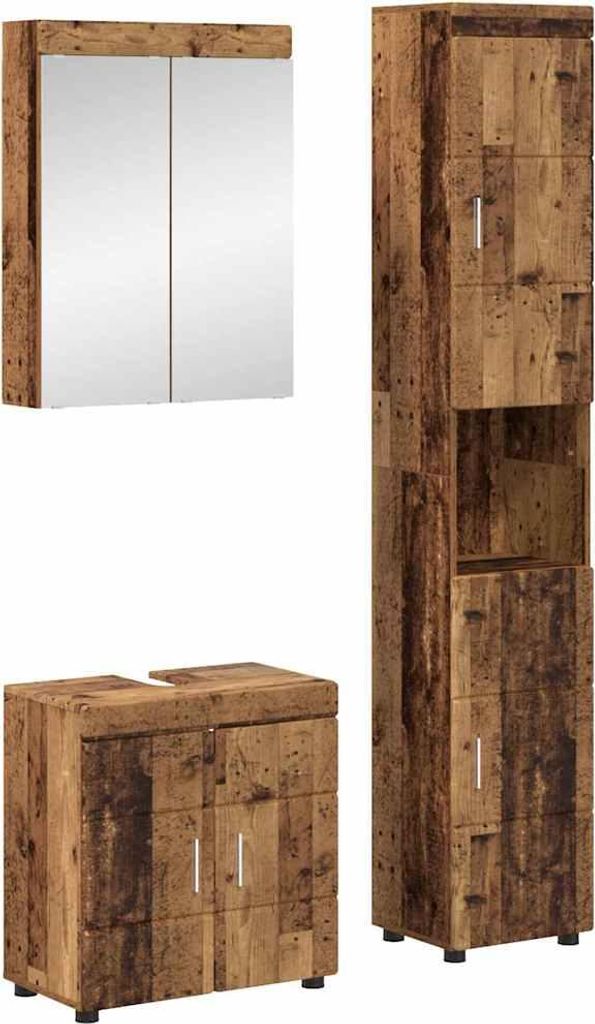 Maison Exclusive - Badezimmermöbel-Set mit Regal TULUM Altholz Holzwerkstoff