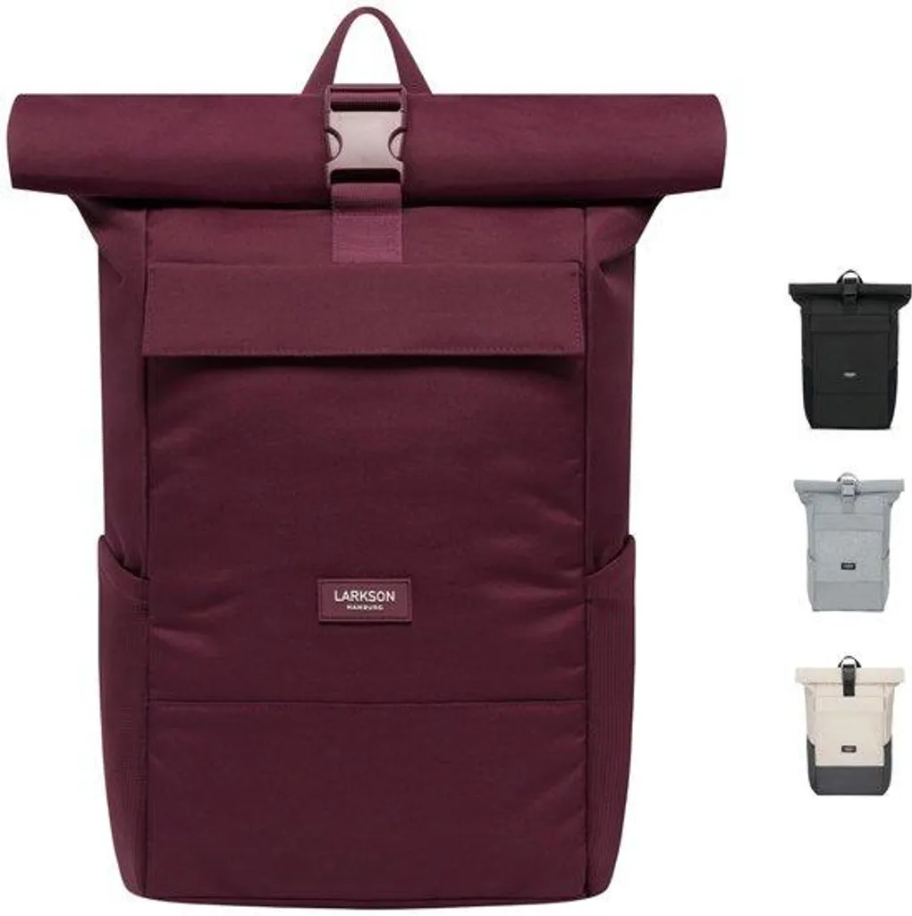 Grand sac à dos rouge hydrofuge, sacoche PC avec fermeture roll-top N° 4