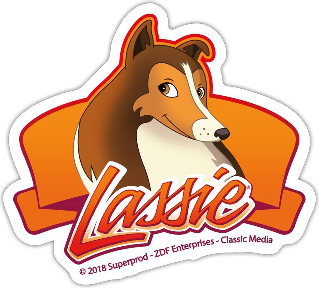 Spreadshirt Lassie Logo Sticker Aufkleber, 10 x 10 cm, Mattweiß