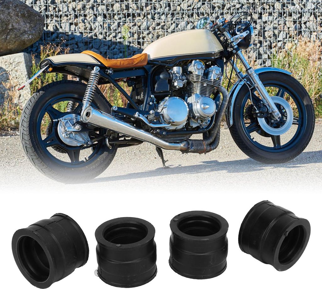 4 Stück Vergaser-Ansaugkrümmermanschetten aus Gummi, 35 mm bis 37 mm, Ersatz für CB650 RC03 1979-1982