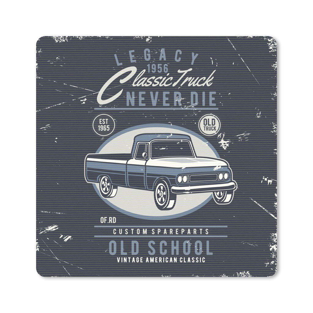 MuchoWow Mauspad Mousepad Auto - Blau - Vintage - Zeichnung 30x30 cm - Mousepads - Maus Mat - Pad - Mausunterlage - Gaming