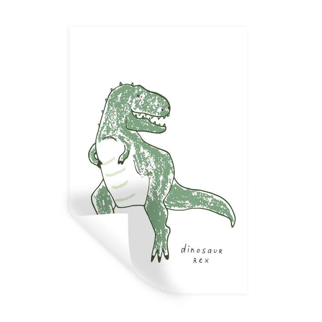 MuchoWow Wandtattoo Wandsticker Wandaufkleber Kinderzimmer - Tyrannosaurus - Dinosaurier - Jungen - Mädchen - Kinder 40x60 cm Selbstklebend und ...