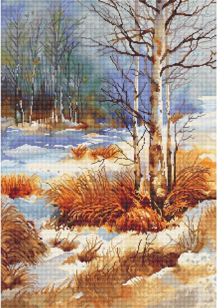 Luca-S Kreuzstich Set "Herbst", Zählmuster, 35x49cm