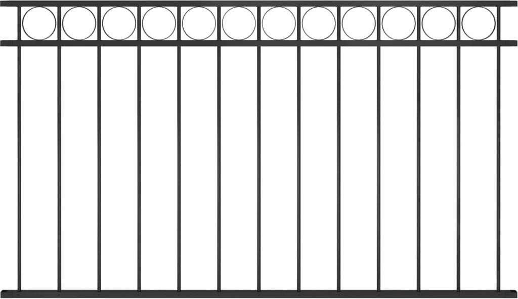 Zaunfeld Stahl 1,7x0,8 m Schwarz