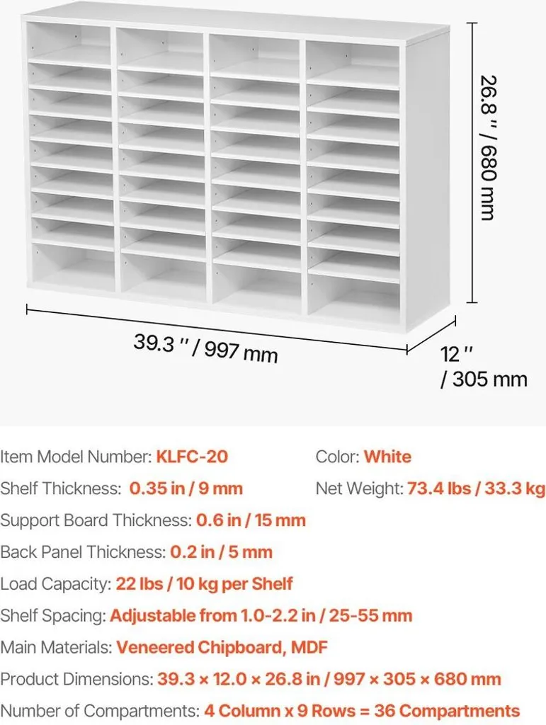 Organiseur de bureau 36 compartiments en bois blanc modulable XL - 7