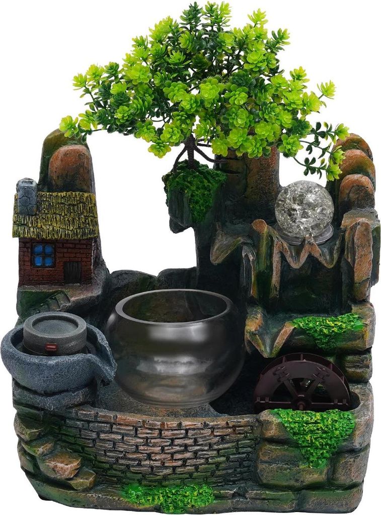 Tischbrunnen - Zimmerbrunnen - Glas - LED-Beleuchtung - Nebelgenerator - Für Entspannung & Meditation - Mehrfarbig
