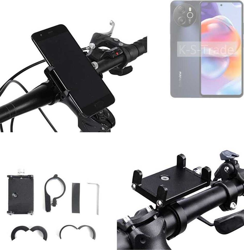 K-S-Trade Handyhalterung für das Fahrrad kompatibel mit Blackview Shark 8 Halter Lenkstange Fahrradhalterung Motorrad Bike Mount Befestigung