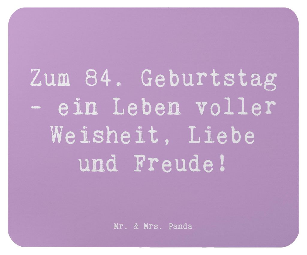 Mr. & Mrs. Panda Mousepad Spruch 84. Geburtstag - Lavendeltraum - Geschenk, Geburtstagsfeier, Alter, handgefertigt, Herz, Happy Birthday, Mauspad, ...