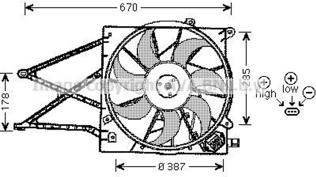 Ventilateur de Radiateur pour Astra G et Zafira A, Remplace OE 1314453